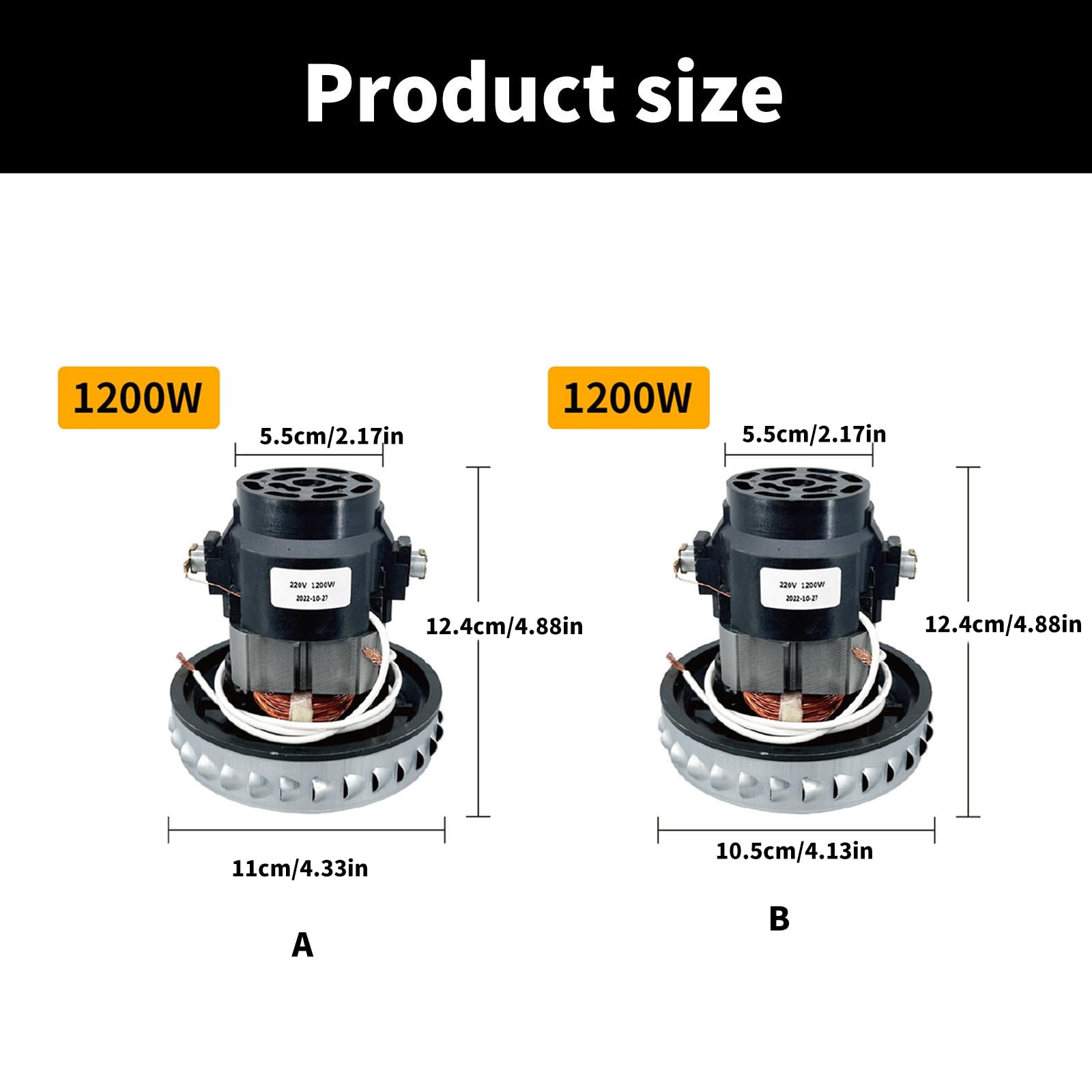 Moteur de rechange efficace pour aspirateurs industriels 1200 W pour le nettoyage de tapis et de sol