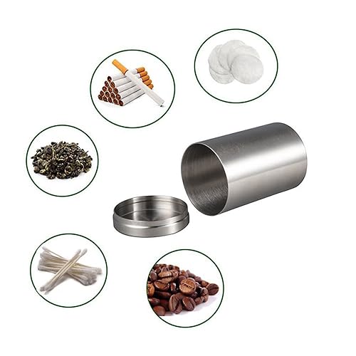 Miniatura 4 de 2.6 x 4.1 pulgadas lata de cigarrillos, tanque de almacenamiento de acero inoxidable de alta capacidad, caja de cigarrillos para 3.937 in (plata)
