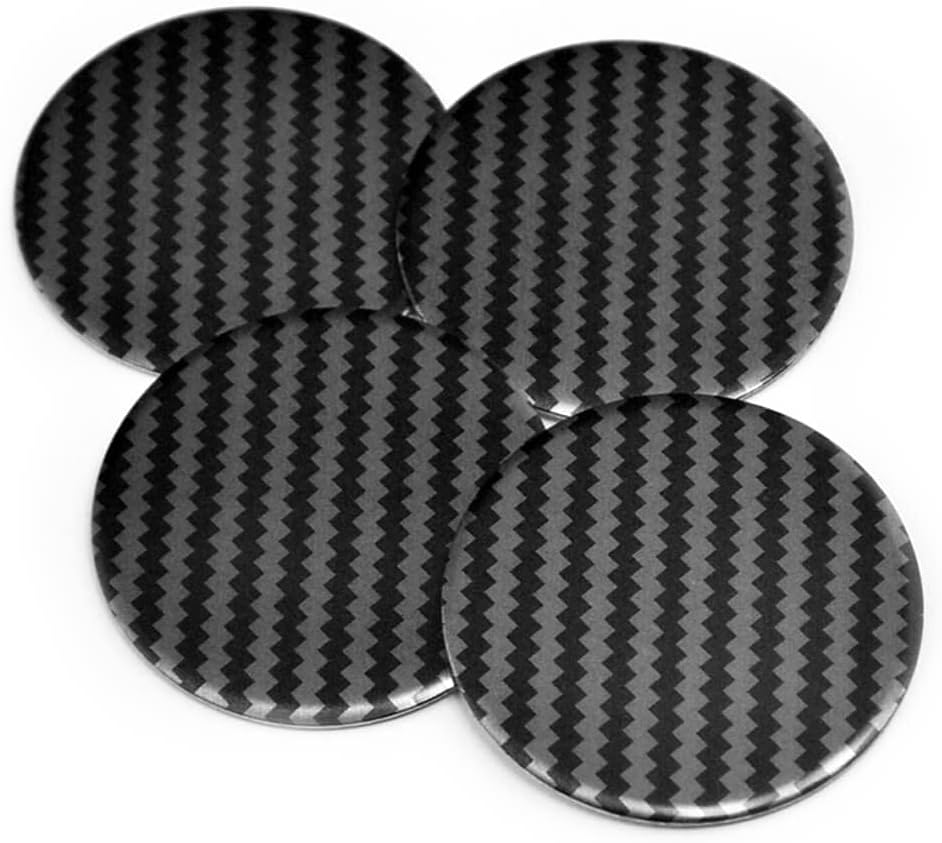 RTrhinoTuning 4pcs 60mm/2.36in Wheel Center Caps Sticker Black Stripe