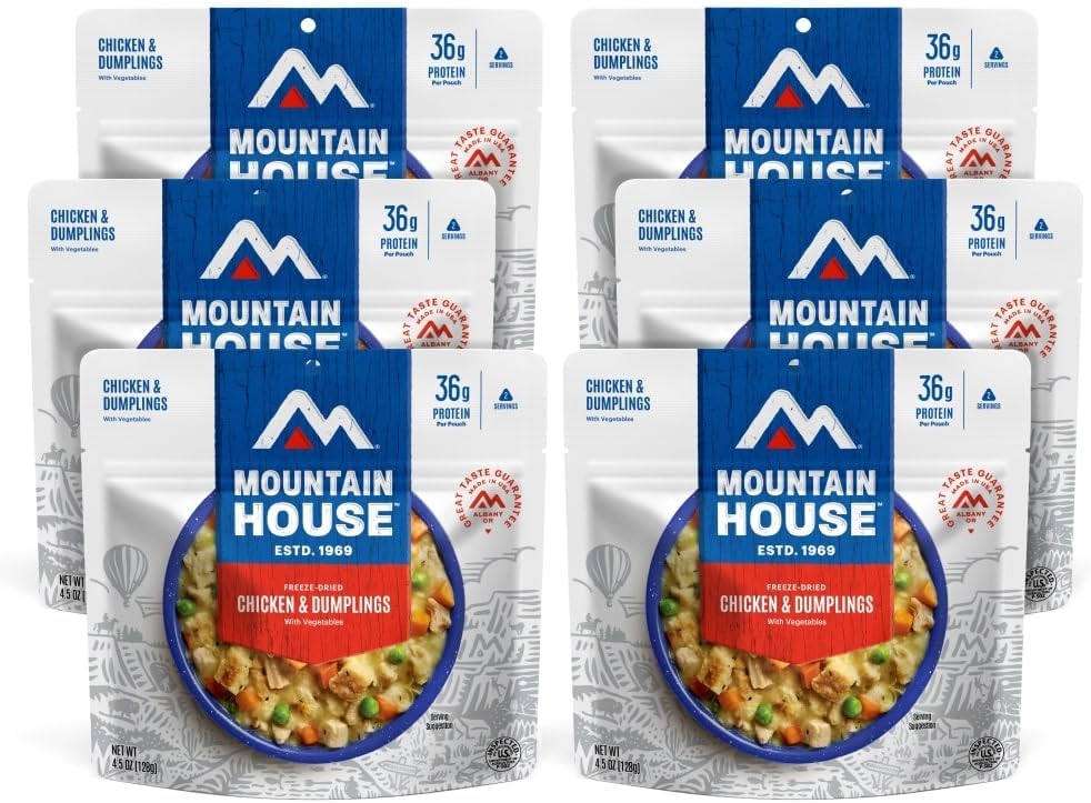 Mountain House BTkviseQat Chicken & Dumplings Freeze Dried Backpacking & Camping Food Survival & Emergency Food