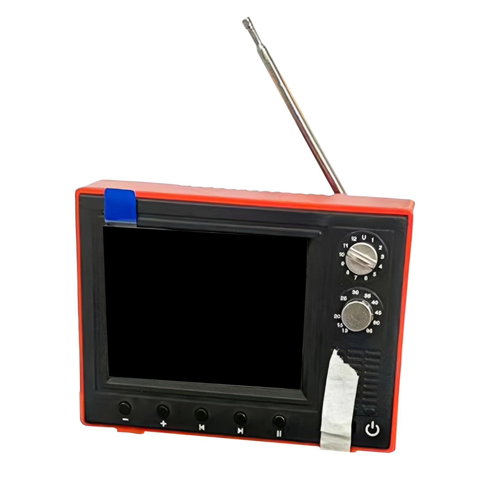 Miniaturowy telewizor w skali 1/12, obsługuje przesyłanie przez USB, odtwarzane wideo, mini telewizor, model HD 720P, z 8 GB pamięci, bateria 150 minut, do domku dla lalek, prezent (czerwony)