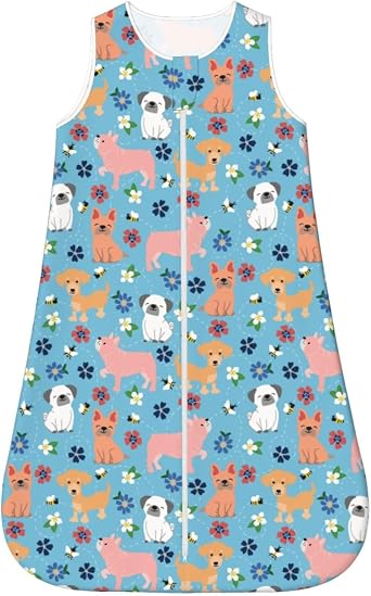 Cute Colorful Puppy for Unisex BabyToddler Sleep Sack with Legs Wearable, Blanket, 0-12 Months
