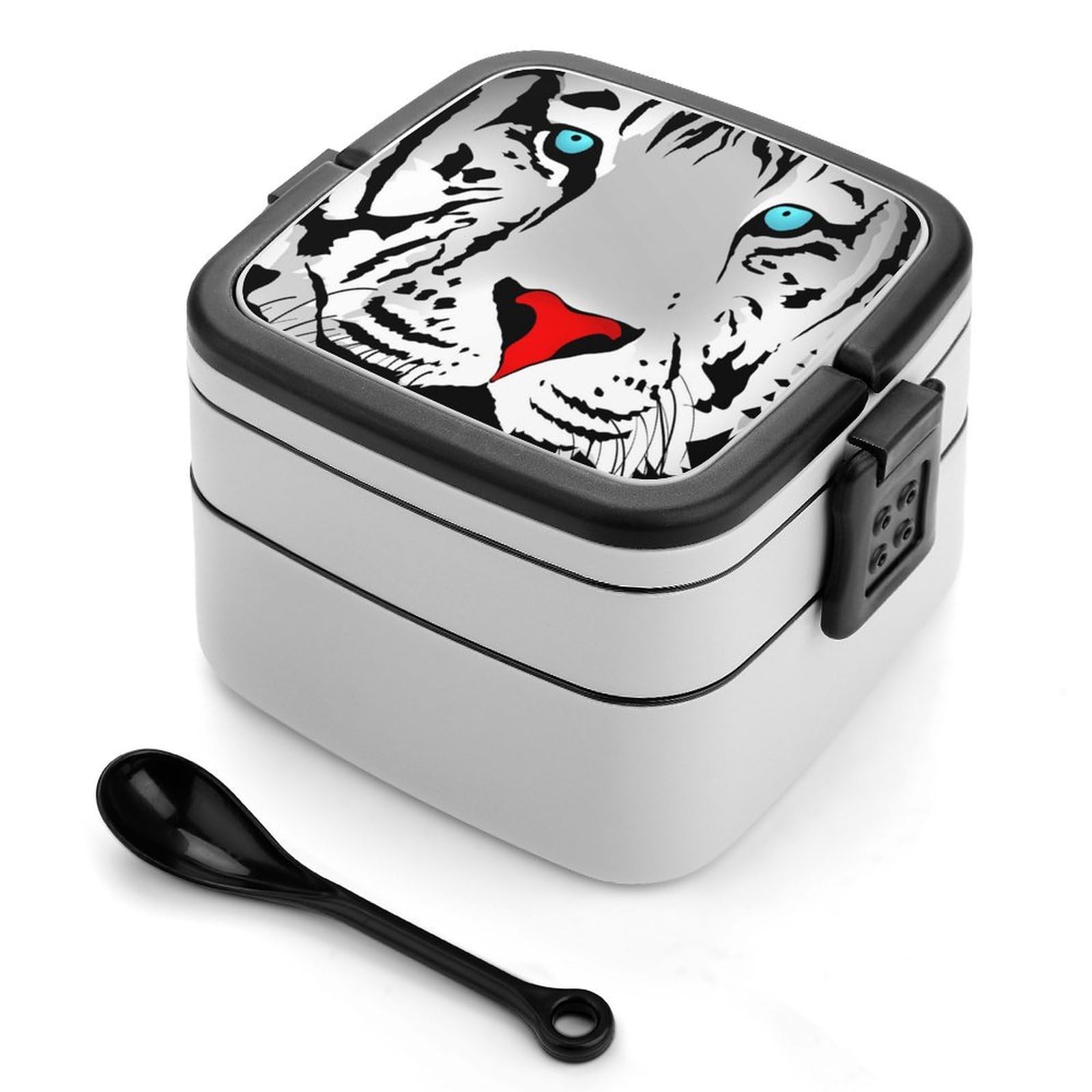 CGSBNGHA Abstract Tiger Bento Lunch Box 2 Layer Lunchbox Food Container for Adults Office