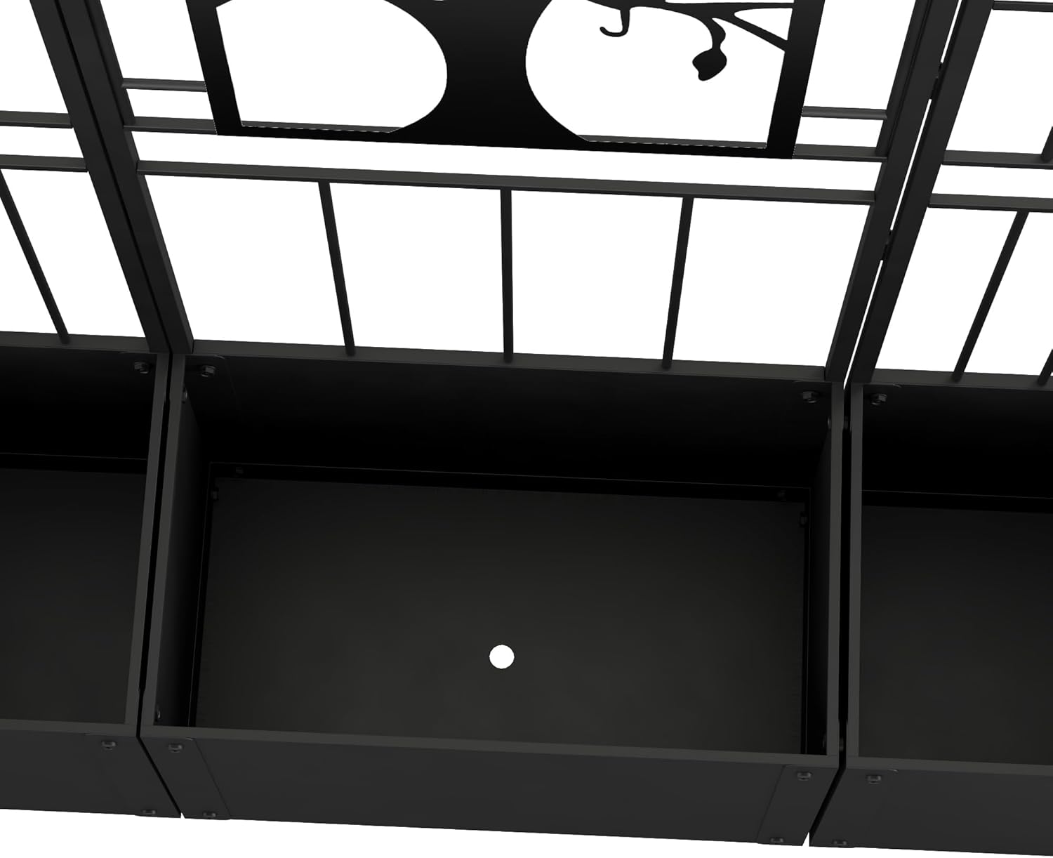 Metal Planter Box with Trellis, Raised Garden Bed with Trellis Privacy Screen, 62 inch Tall Planter Boxes for Climbing Plants, Flowers, Vegetables, Fruits, Balcony and Patio Decor (Black)