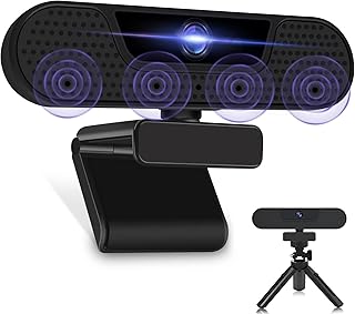 VIZOLINK W2G Webcam 1080P 60FPS, Full HD Webcam with Microphone, Fixed Focus, 75°View, Plug&Play,Privacy Cover, Tripod for Streaming, Conferencing, Gaming, Video Calling, Skype,Teams,Zoom,PC,Laptop