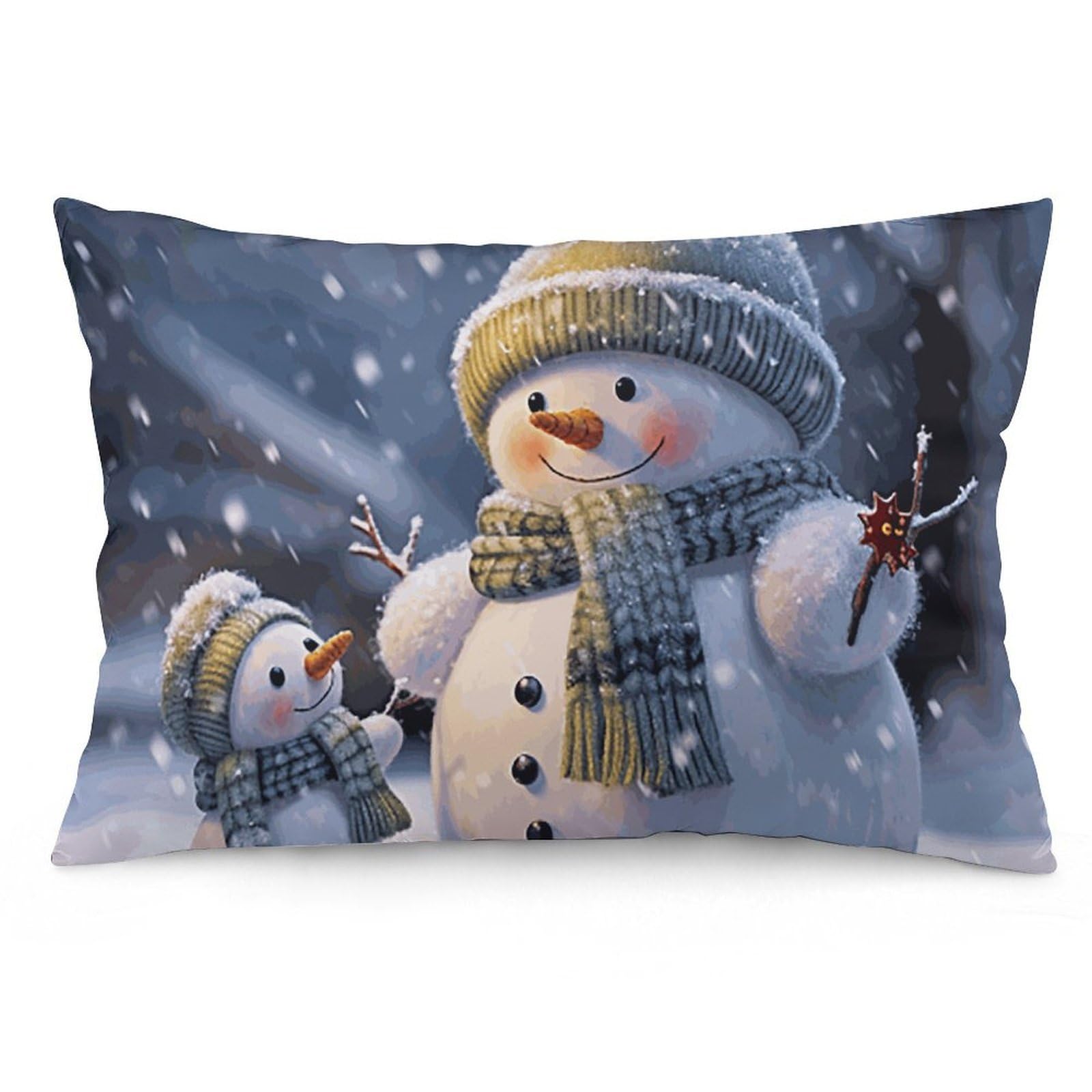 NTVOWPZO 2 Pack Decoration Throw Pillow Covers 12 "x20 Pillowcases Covers Winter Snowman Pillowcases Modern Farmhouse Home Decor Sofa Cushions Covers for Couch Bed Living Room