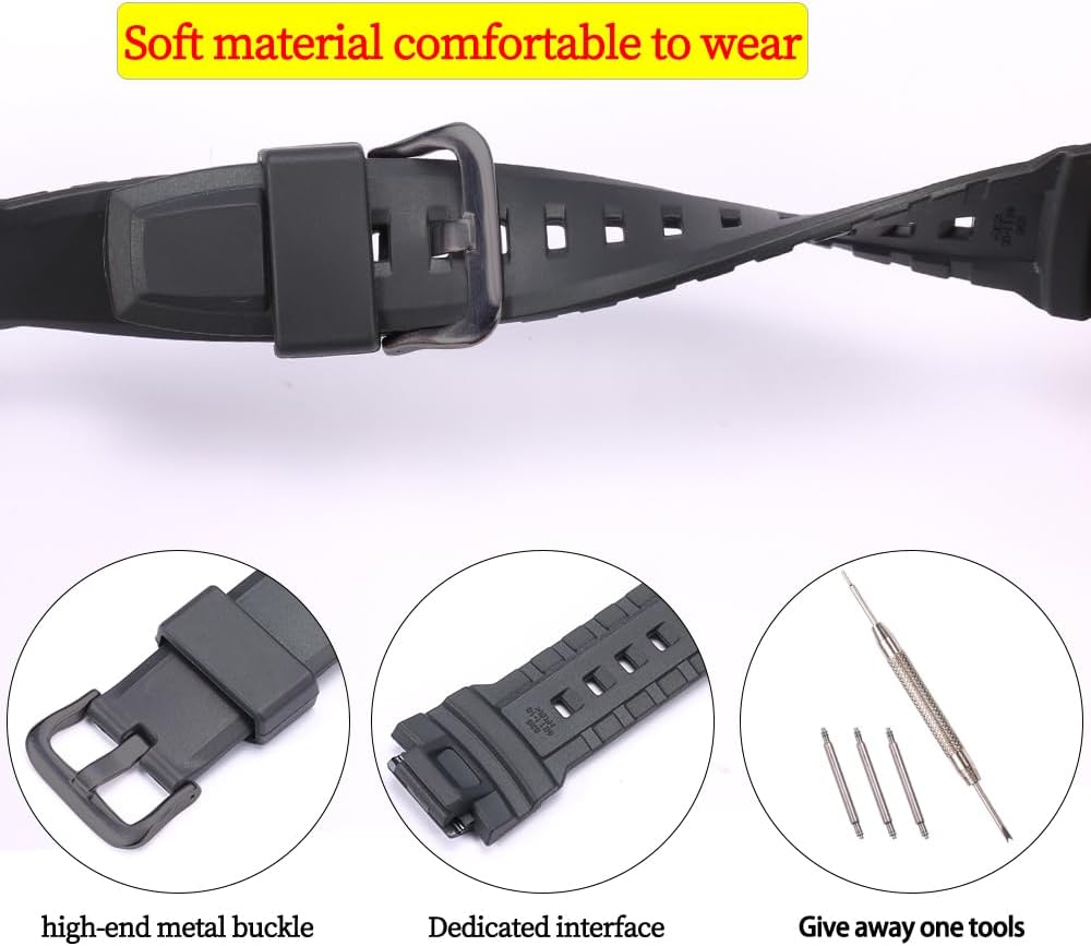 Resin Strap Replacement for Casio Protrek PRG270 Men's Watch Band Waterproof Sport Rubber Watch Accessories