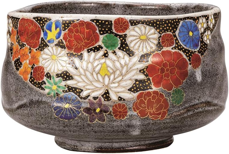 Nakamaru K9-860 Matcha Bowl with Flowers
