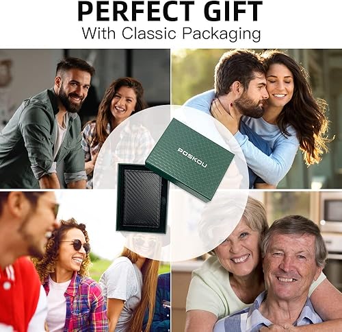 Miniatura 6 de POSKOU Pop up Slim Credit Card Holder Wallet RFID Blocking Smart Metal Cards Wallet for Men