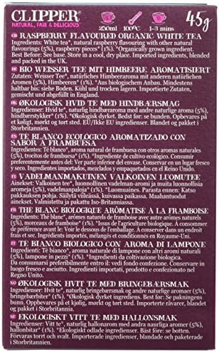 Clipper Organic White Tea Bag with Raspberry, 26 sachets, 45g