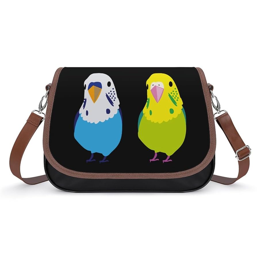 Amazon.co.jp: ショルダーバッグ セキセイインコ 二匹 鳥柄 ワン