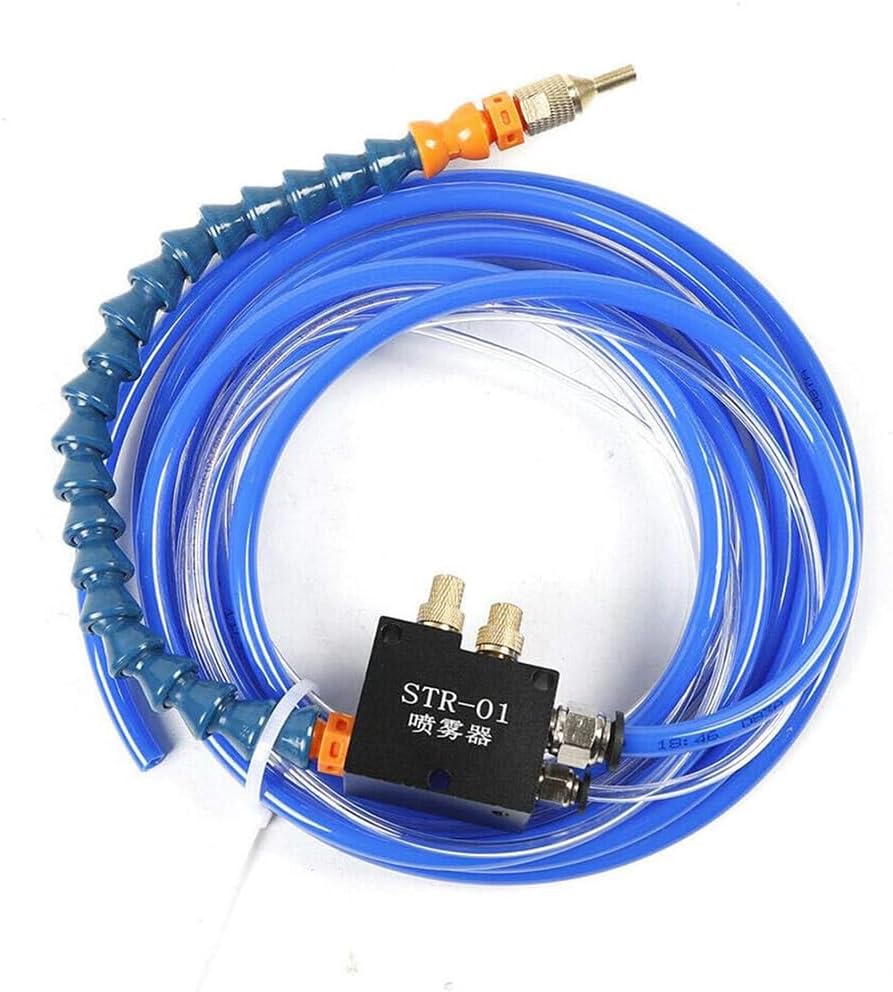 YS-BPV-3000 Mist Coolant Spray Pump Kit, Mist Coolant Lubrication Spray System Cooling Sprayer Machine with 2 Sprayers for CNC Lathe Milling DrillingBlue,1