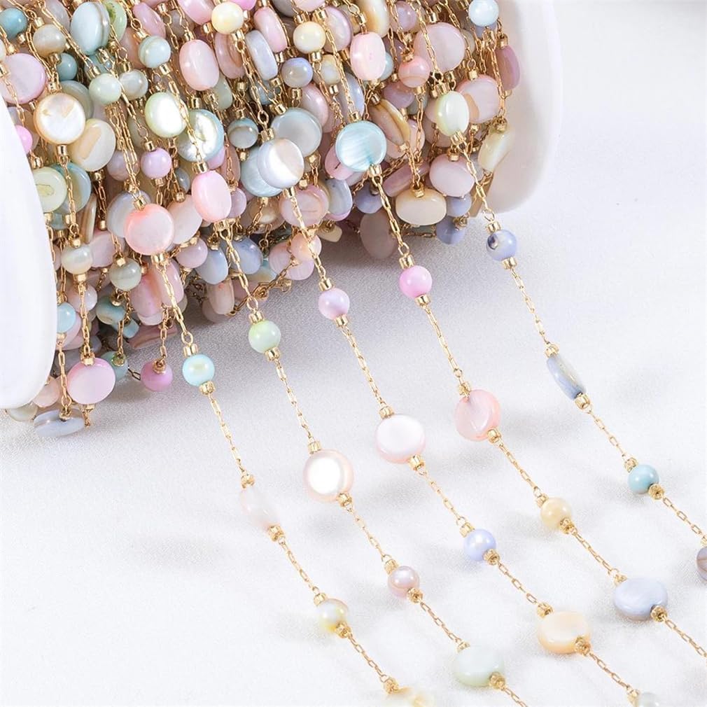 kit de création de bracelets, Chaîne de perles en acier inoxydable multicolore 1 mètre for la fabrication bijoux à faire soi-même(4)