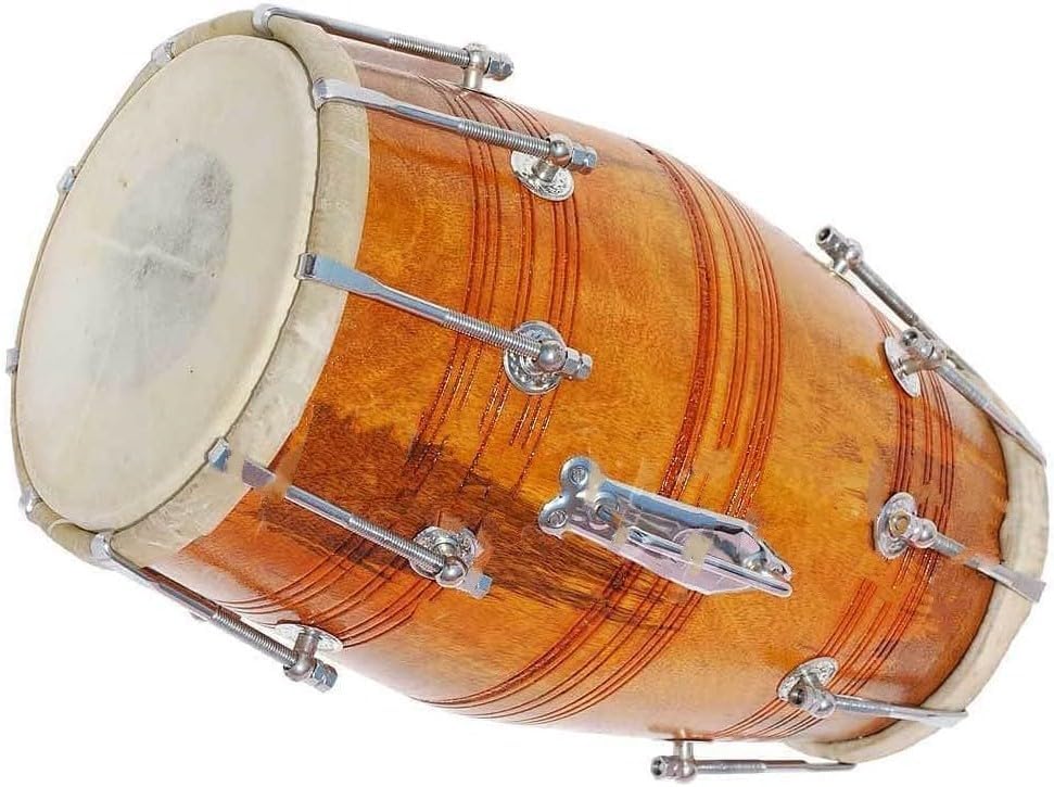 SHREYAS HANDMADE NEW WOOD DHOLAK INDIAN FOLK MUSICAL INSTRUMENT DRUM NUTS N BOLT