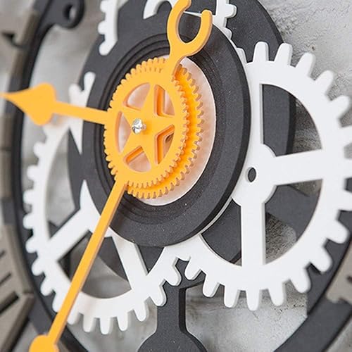 Miniatura 4 de Wall Clock BlackGrey Hanging Table Roman Numeral Gear Clock European Industrial Retro Personality Creative Wall Clock Living Room Bedroom Clock 430