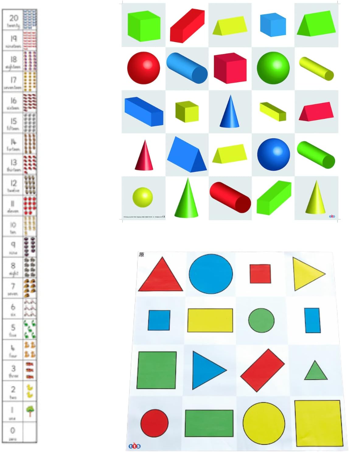 3 mats Pack for Bee-bot& Blue bot. Number line, 3D Shapes and Shapes, Colour and Size. Steam Teaching Coding 3 Years and More