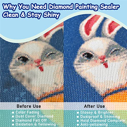 Mereido Diamond Painting Sealer With 3 Brushes, 2 Packs 8Oz 5D Diamond Art Glue Permanent Hold & High Gloss Shine Effect Sealer For Diamond Painting Kit Accessories And Puzzle Clear Glue (240Ml) #TOP5