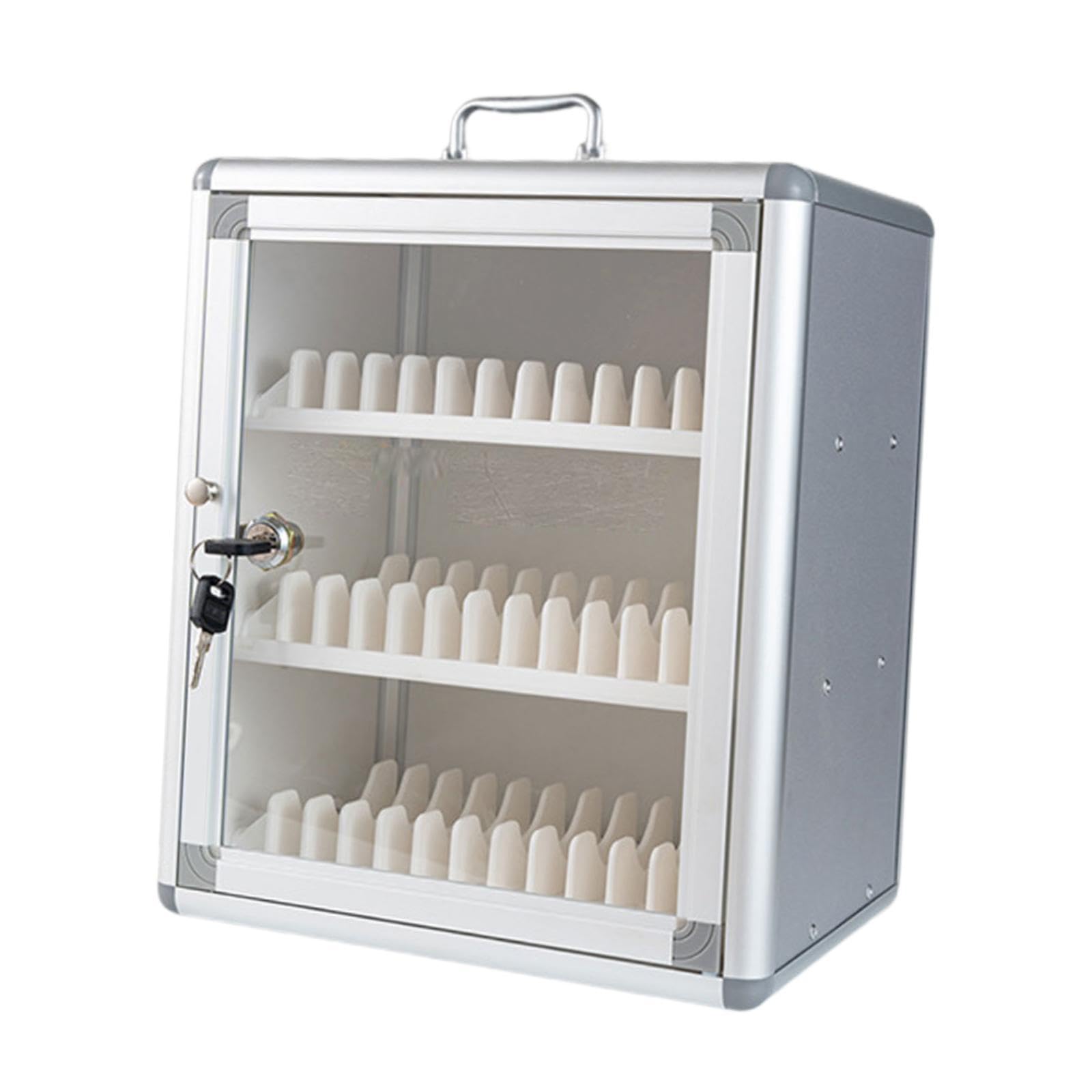Armadietto Porta Cellulari Trasparente con Serratura Box Portatile da Muro Organizzatore per Telefoni Cellulari in Alluminio Adatto per Studenti Scuol, 36 Solts