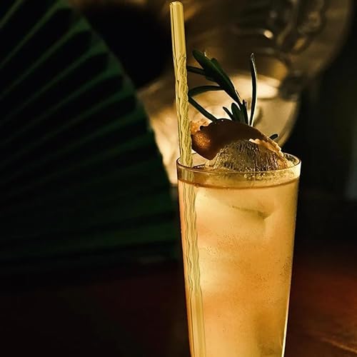 Miniatura 10 de JASHII Pajitas de vidrio en espiral verde lago, 8 popotes de vidrio reutilizables de 7.87 x 0.31 pulgadas con cepillo limpio y bolsa de transporte