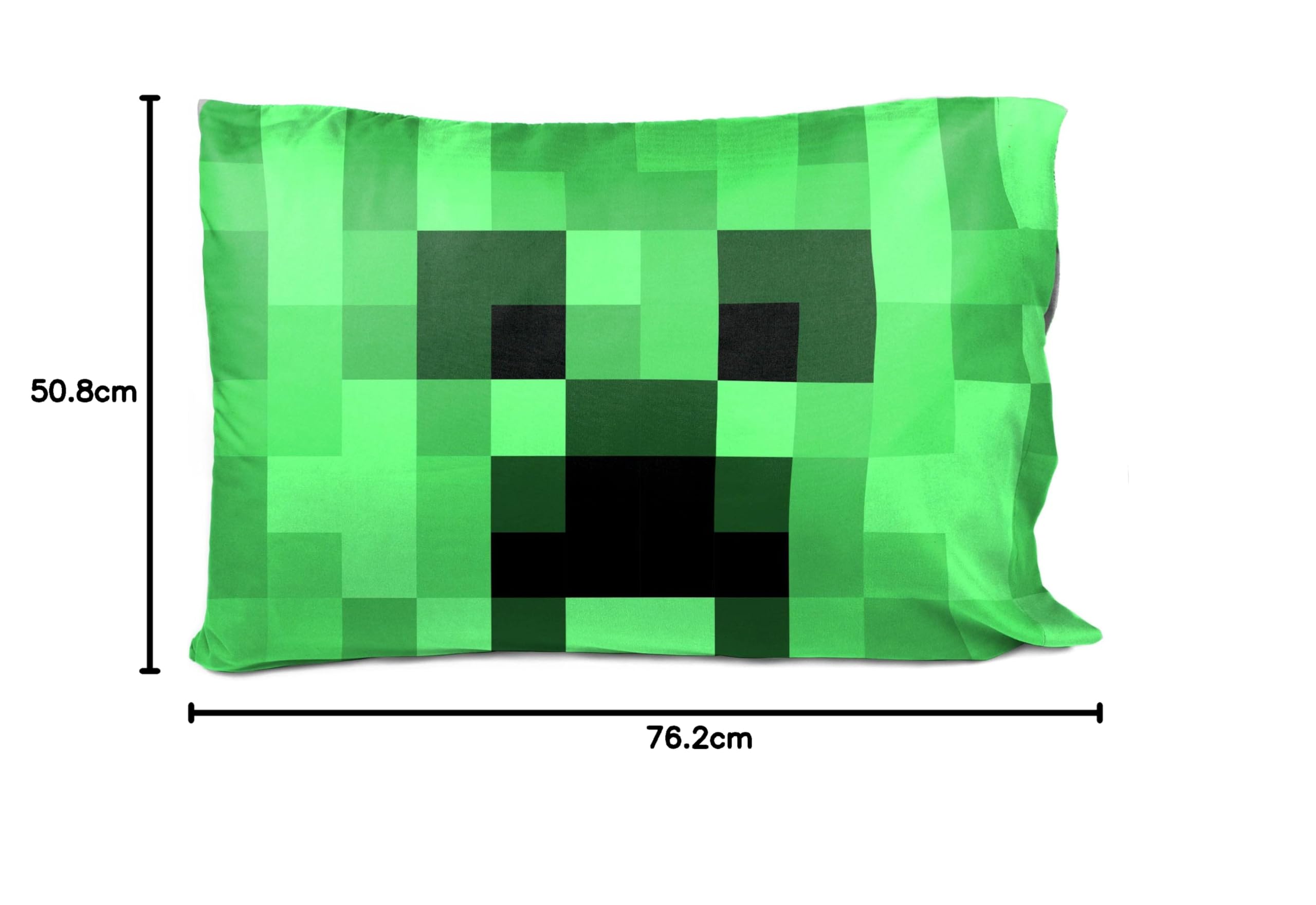 2 Taies D'oreiller Minecraft Glow In Dark - Creeper & Zombie - Standard - Neuves