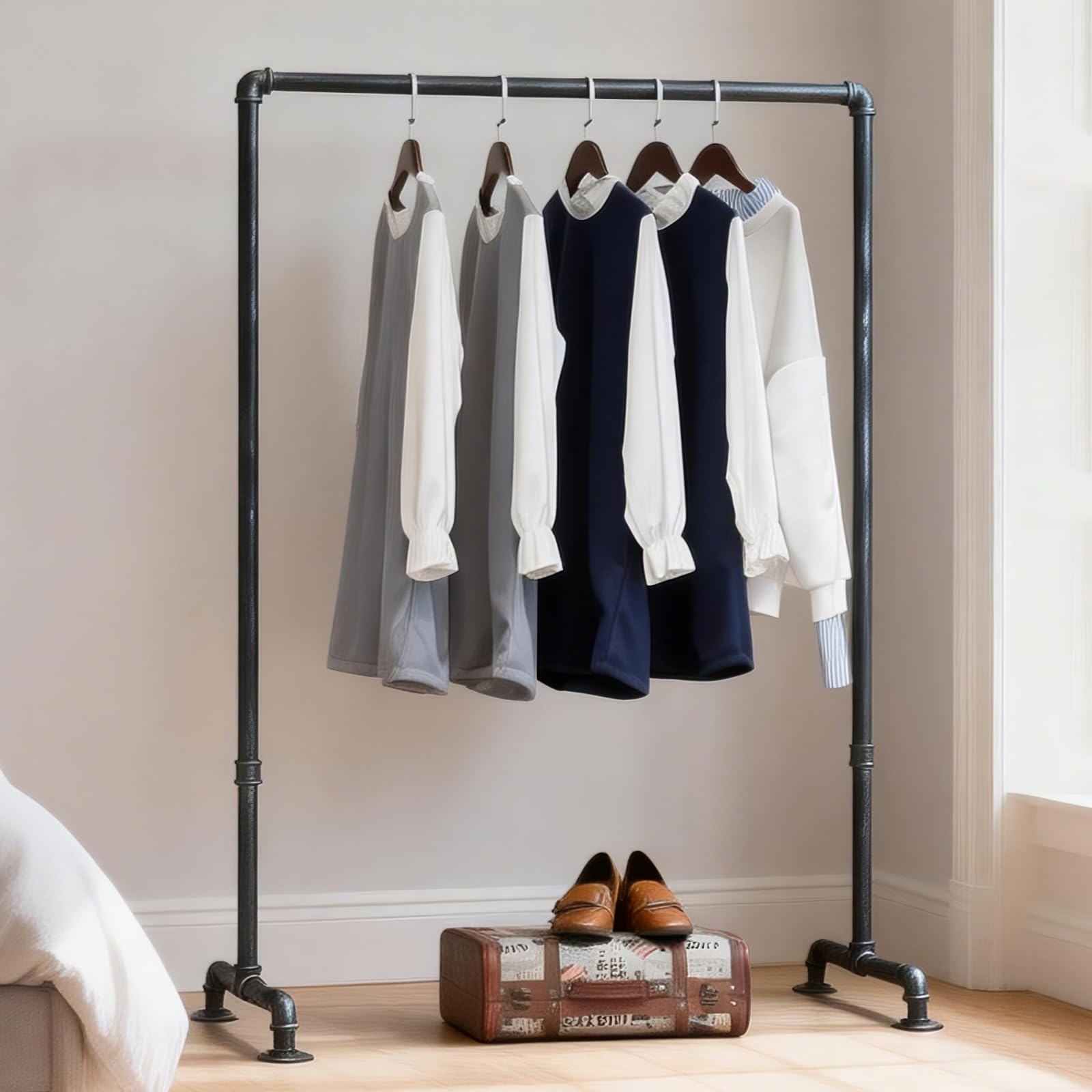 - Industrial Pipe Clothing Rack 59in,Clothes Racks for Hanging Clothes,Heavy Duty Display Garment Rack