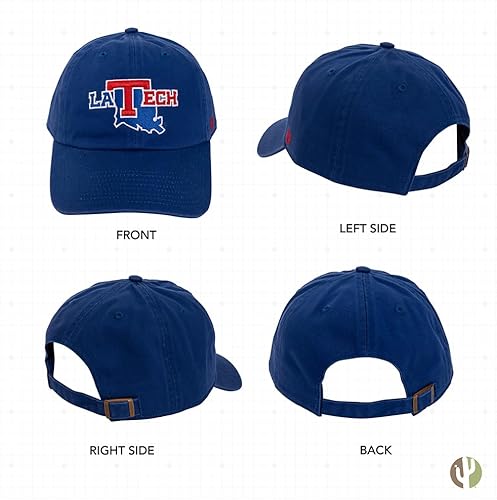 Miniatura 3 de Desert Cactus Louisiana Tech University - Gorra de béisbol Bulldogs LA Brimmed Embroirderd con correa de tela ajustable para adultos (estilo B)
