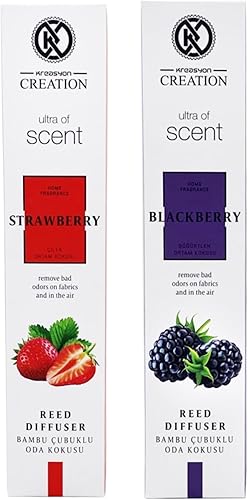 Miniatura 6 de Juego de difusor de varillas Paquete de 2 aroma a piña y cítricos, 3.9 fl oz Caña de aceite de aromaterapia de larga duración, ambientadores para