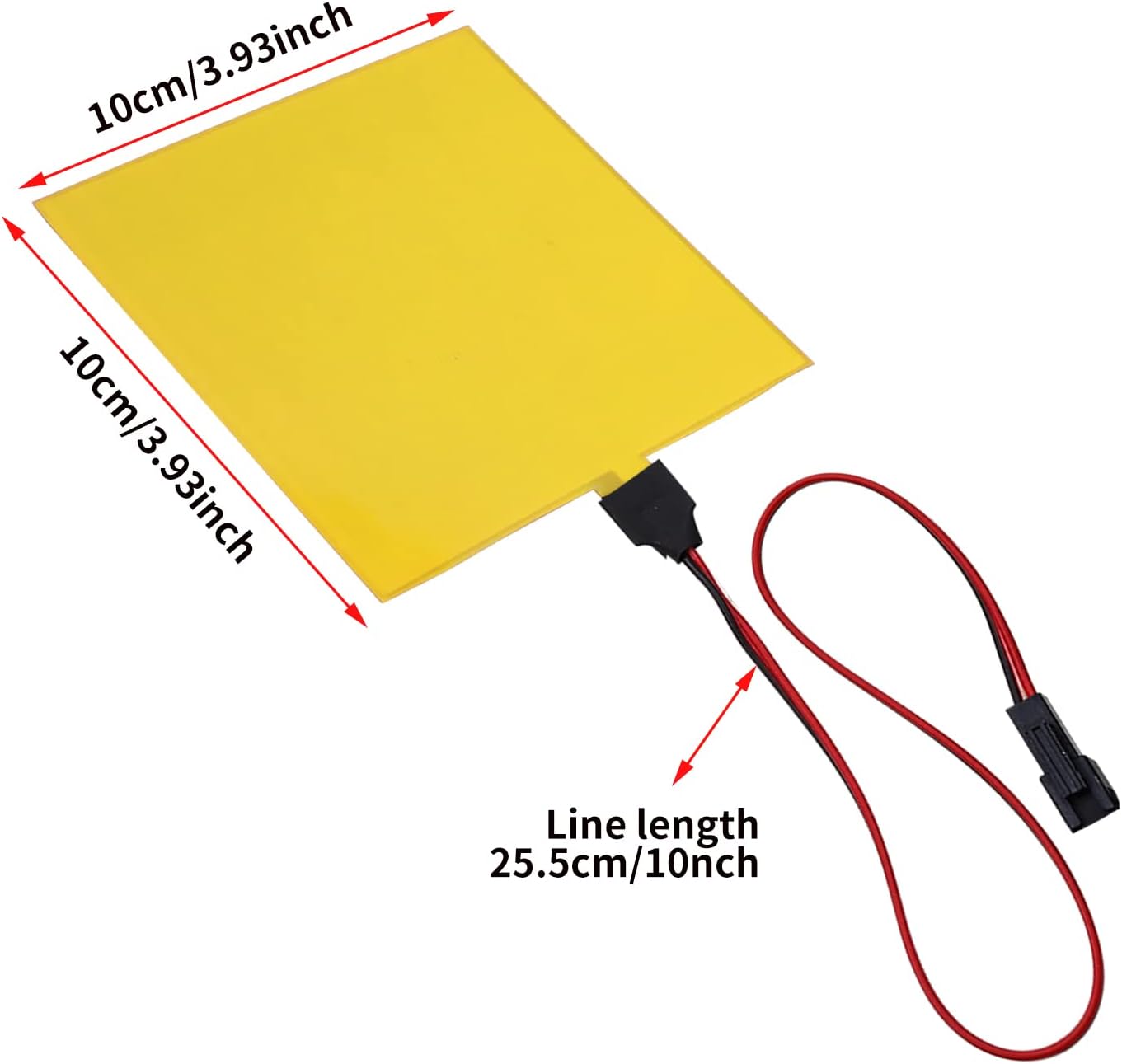 jose2015 Electroluminescent Panel 10x10CM,Cuttable DIY Electroluminescent El Panel Light,3 Modes with Battery Pack for DIY Decoration(Yellow) image 3