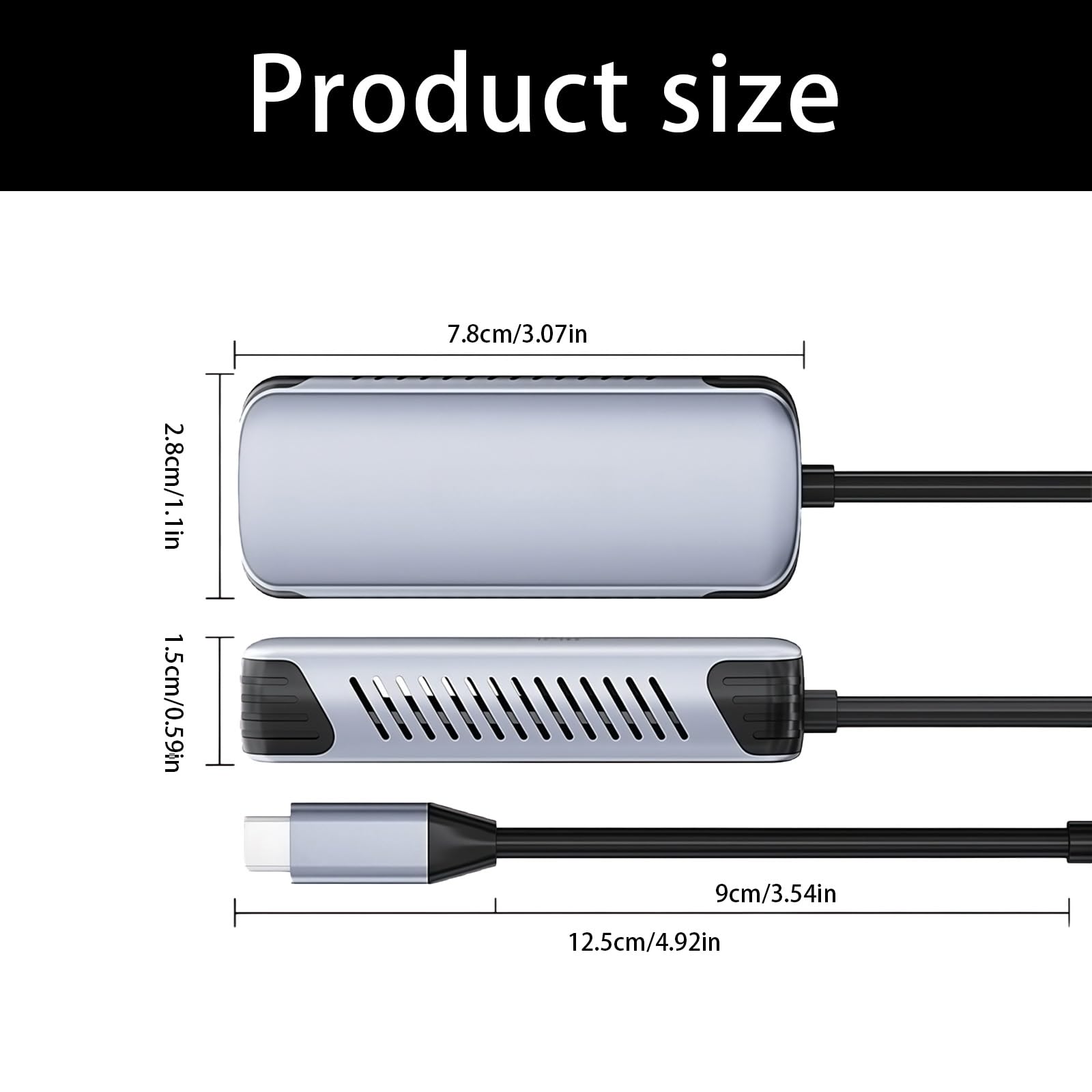 Adaptateur USB C vers RJ45 Ethernet 5 Gbit/s Corps en aluminium Vitesse rapide Plug Play pour ordinateur portable Tablette Adaptateur USB Ethernet en aluminium