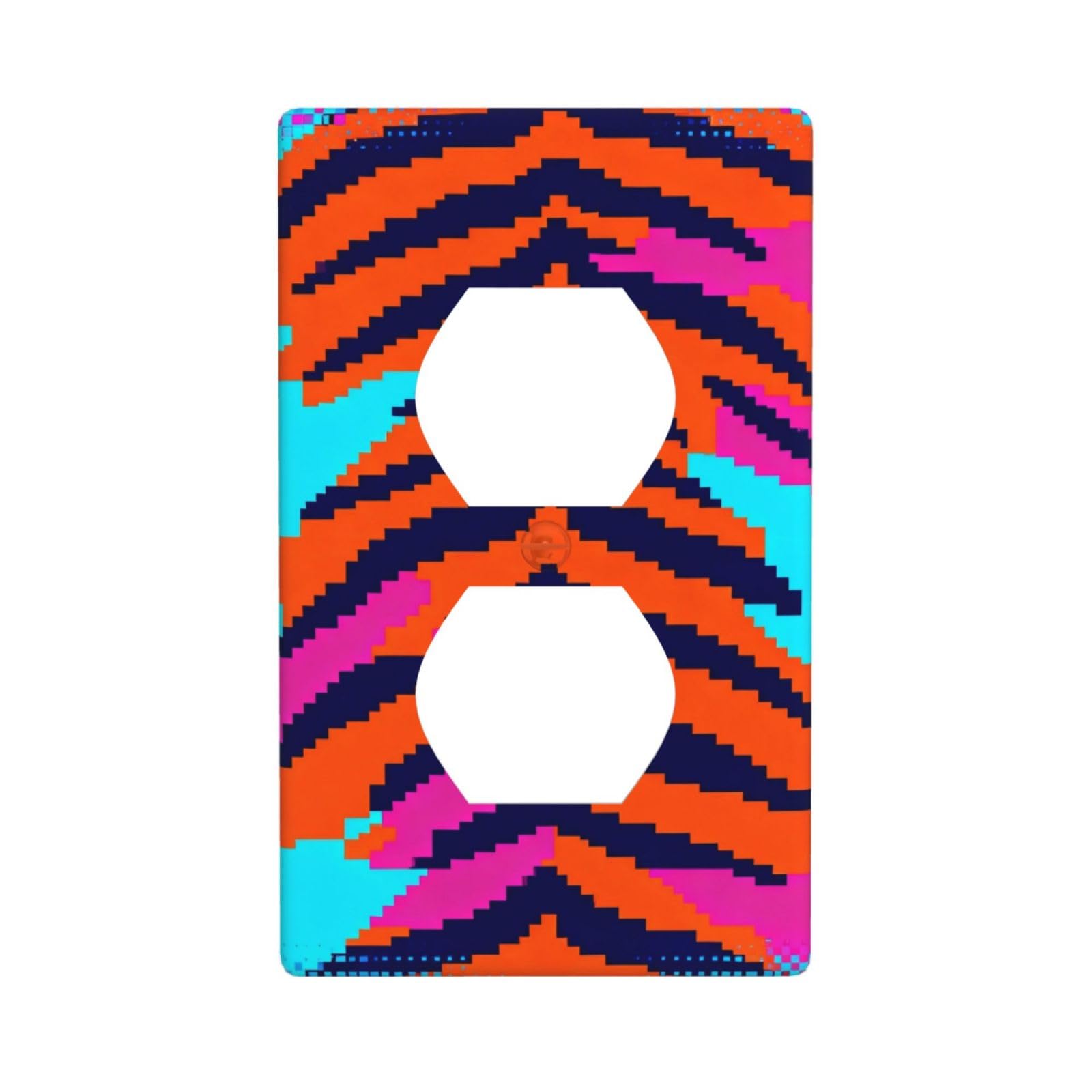 Retro Stripes Decorative Switch Plate Cover-Unbreakable Polycarbonate Wall Plate for Home Office, 1 Gang with Screws