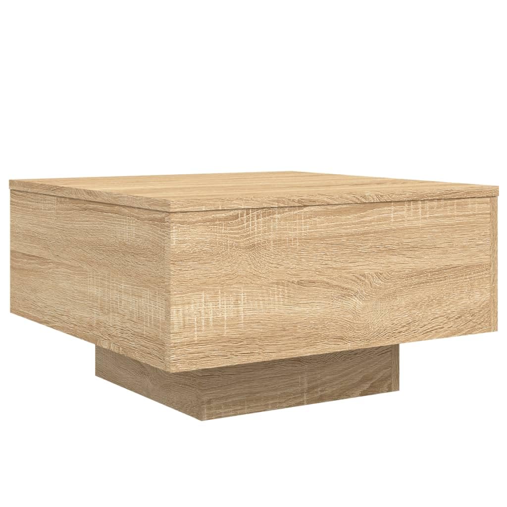 IKAYAA Mesa de Centro Baja y Moderna para Salón, Mesa de Café Roble Sonoma 55 x 55 x 31 cm