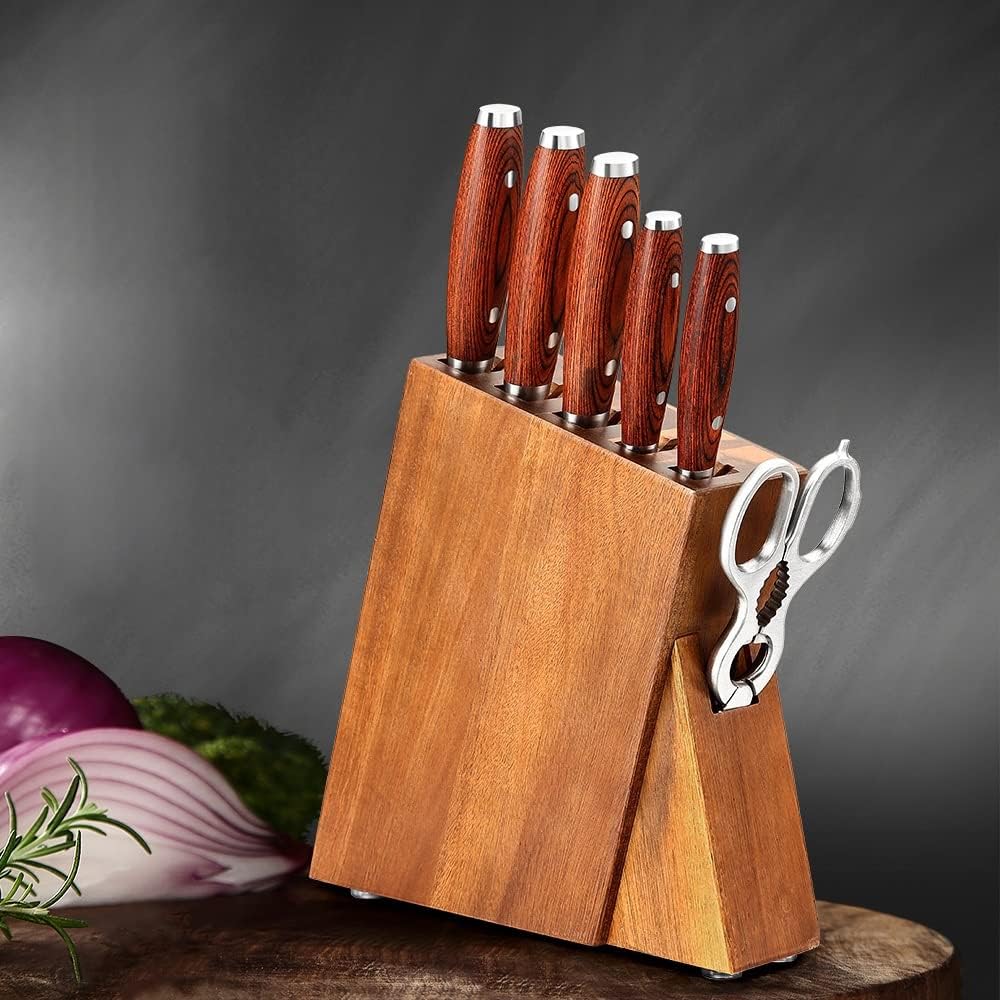 Set de Cuchillos de Cocina 7 Piezas Acero Inoxidable con Soporte