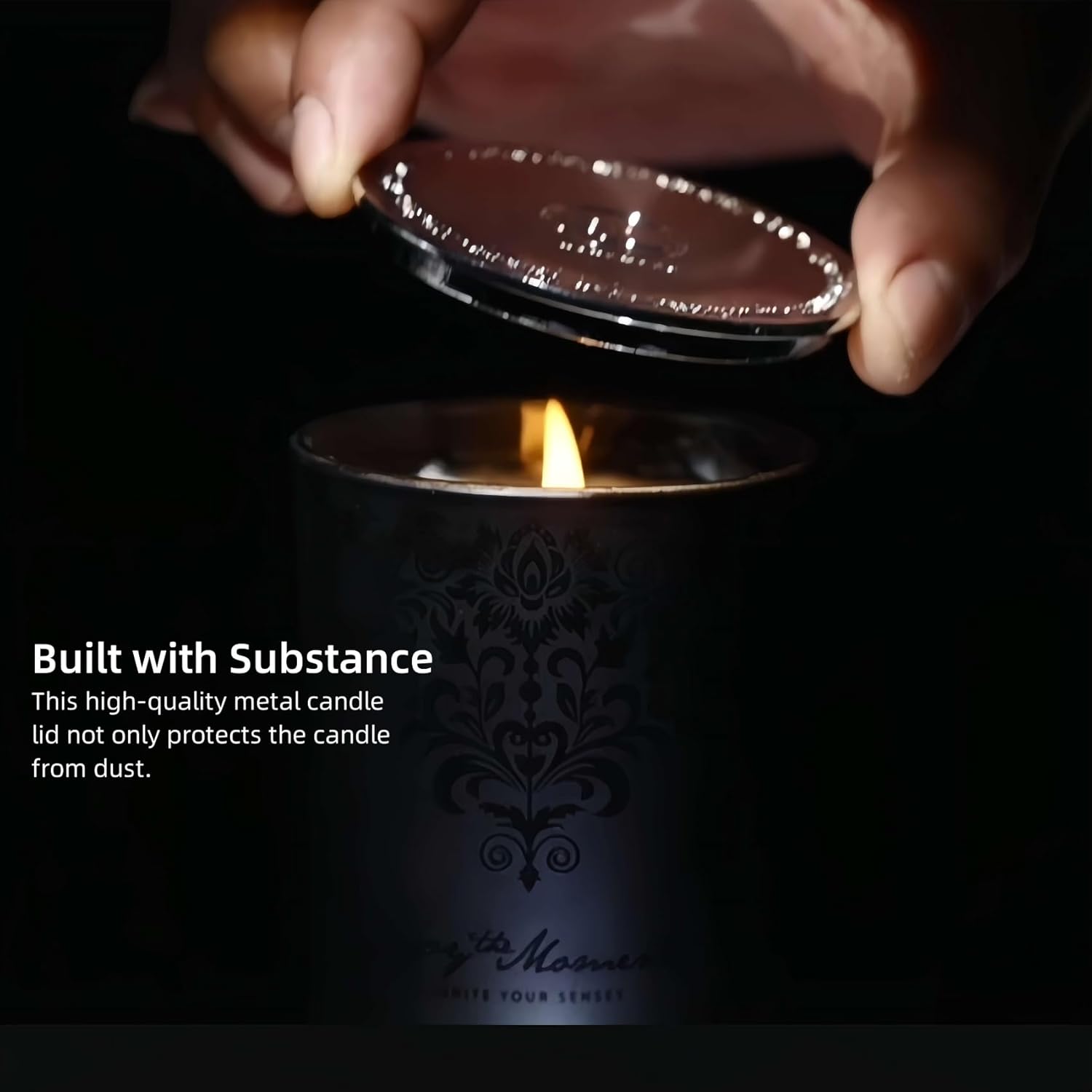 Luxury Black Scented Candles Gift Set for Men – 3×7oz Soy & Beeswax Crystal Candles with Wick Trimmer & Snuffer, Masculine Woodsy Aromatherapy Candles for Home, Birthday & Holiday Gifts for Him - Image 5