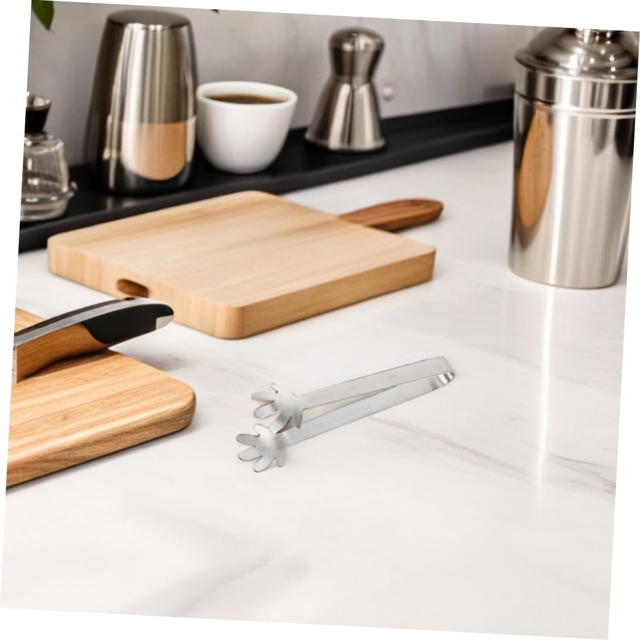 Cabilock 10Pcs Cartoon Hand Shaped Stainless Steel Mini Tongs Compact Ice and Food Serving Clamps for Desserts Buffets and Festivals Easy to Clean and Kitchen Tools