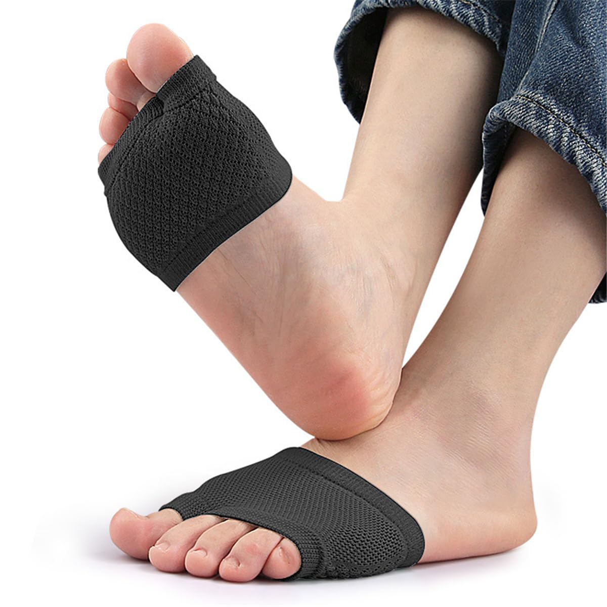 Open Toe Mezza calzini, 2Pairs Donne Peep Toe Socks Mezza Palm Toe Topper Liner Socks, Donne No-Show Socks