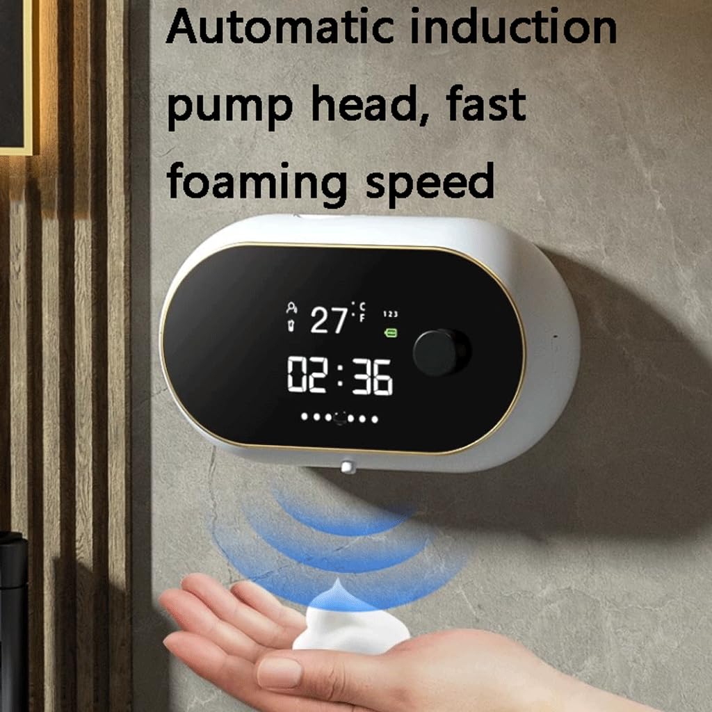 Dispensador de jabón de Montaje en Pared Dispensador de Bomba con Sensor eléctrico sin Contacto Dispensadores de loción de plástico 450 ml (15,8 oz)