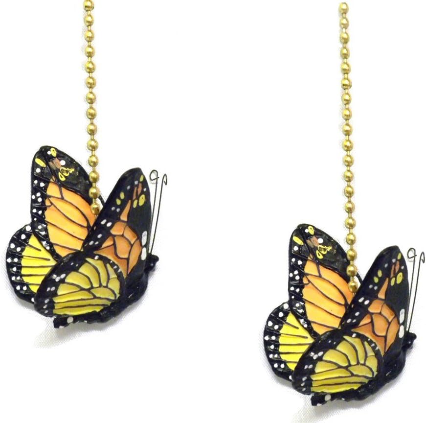 Monarch Butterfly Ceiling Fan Pull Chain Extension Ornament 6" L (2)