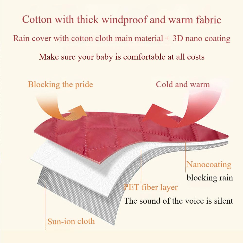 Housse de pluie d'hiver pour poussette double, protection complète Confortable et respirante, pas facile à casser ou à déchirer, housse universelle de grande taille contre la pluie et le vent, concept
