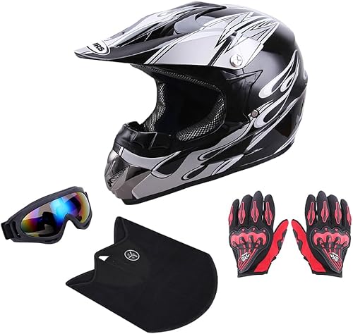 Miniatura 7 de Casco de Motocross para Bicicleta de Tierra para Adultos con Gafas, Guantes y Máscara - DOTFMVSS-218 Casco Todoterreno para Motocicleta y ATV con
