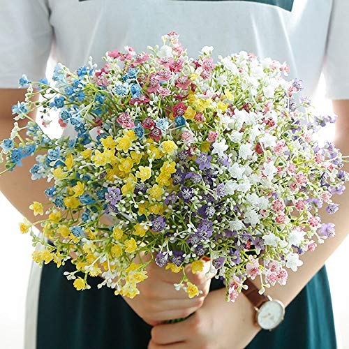 N&T NIETING Kunstbloemen, 12 stuks Gypsophila kunstbloemen voor doe-het-zelf bruiloft boeket party tafel centerpieces bloemstukken thuis kerstdecoratie (goud
