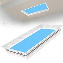 Remote Control LED Blue Sky Ceiling Light, 72W Indoor Artificial Skylight | Natural Light Effect, Adjustable Color Temperature, Simulate Daylight Rhythms,for Living Room, Loft, Bedroom