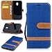 Produktbild König Design Handy-Hülle Kompatibel mit Samsung Galaxy J3 (2017) Schutz-Tasche Case Cover Kartenfach Etui Wallet Blau