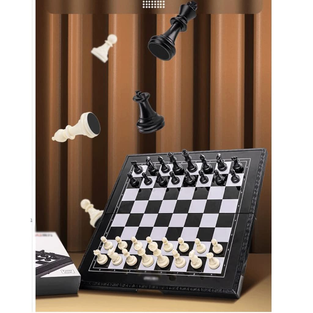 ZAW Scacchi Set di Scacchi Pieghevoli Portatili con Scatola di stoccaggio, Pezzi di Scacchi magnetici 64 Scacchiera griglia for Principianti e Adulti (28,5 * 30 cm) Chess (Color : Chess Set)