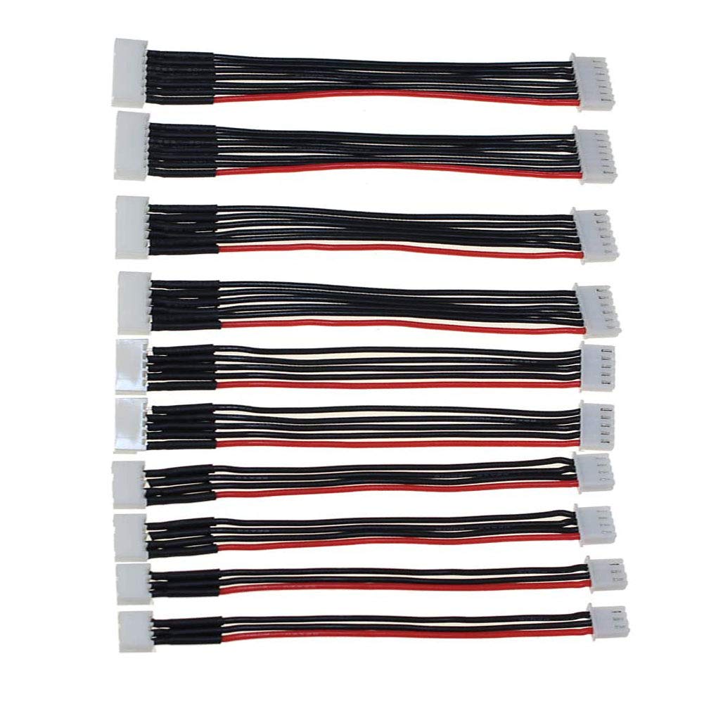 10pcs Lipo Battery Balance Lead Extension Cable,150MM/5.9 Inch Lipo Balance Extension Lead JST-XH Balance Connector for 2S,3S,4S,5S,6S Lipo Battery