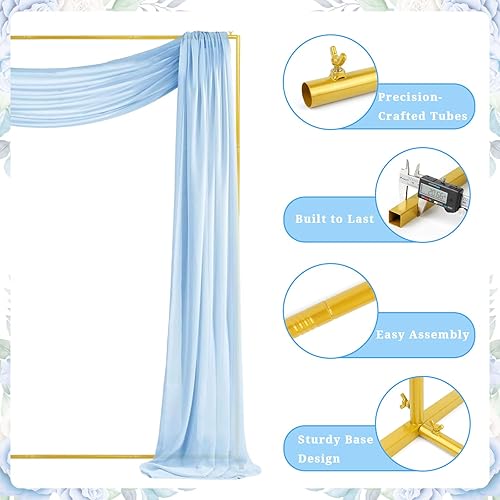 Miniatura 10 de Kusamue Kit de arco de globos redondos de metal 72 pies 72ft juego de soporte circular de hierro dorado de gran tamaño para fiesta de cumpleaños