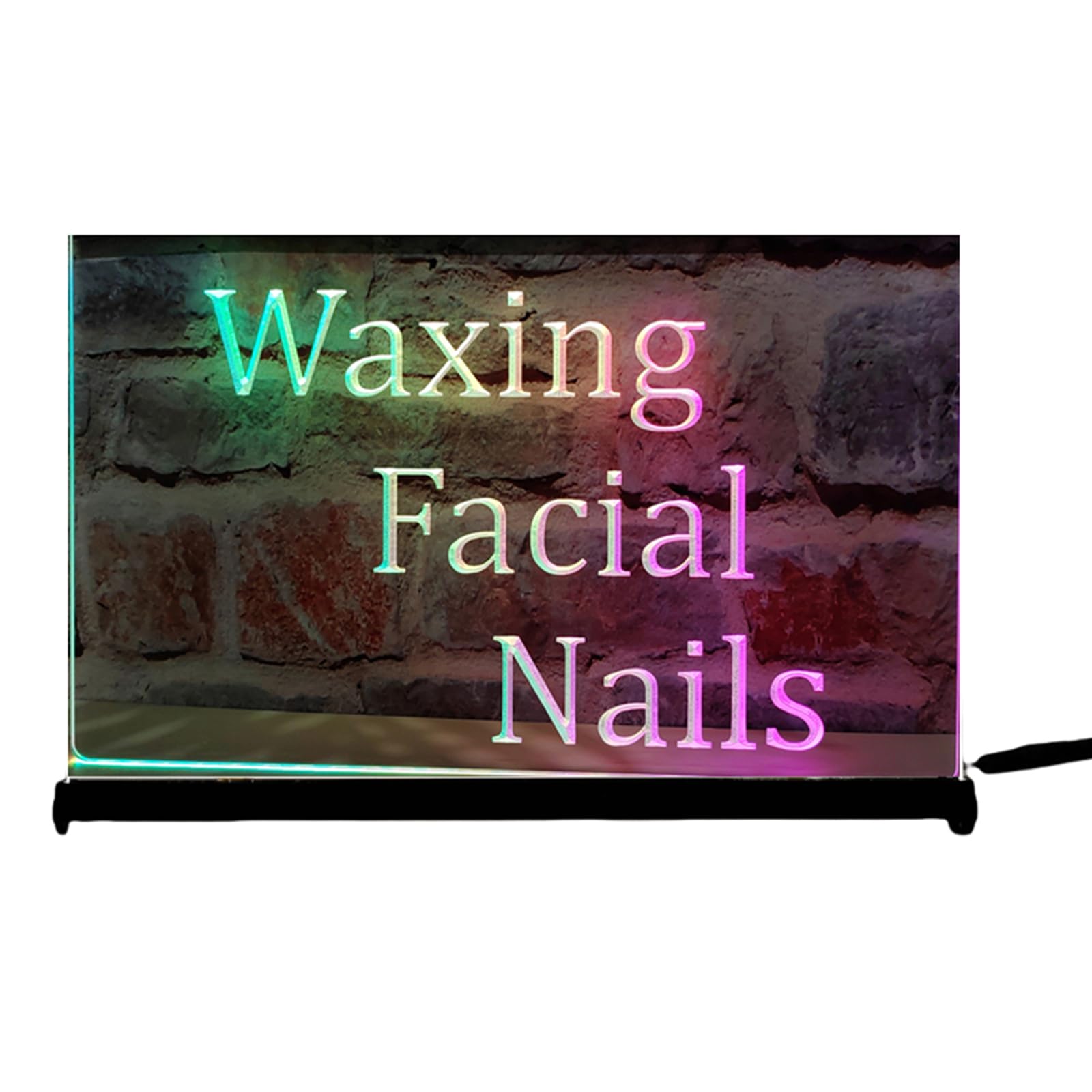 KEYQEEN Beauty Salon Neon Sign, APP RGB Dimming LED Neon Lights for Tattoo Shop Decoration, Desktop Standing USB Luminous Signboard,Waxing Facial Nails,30x20cm