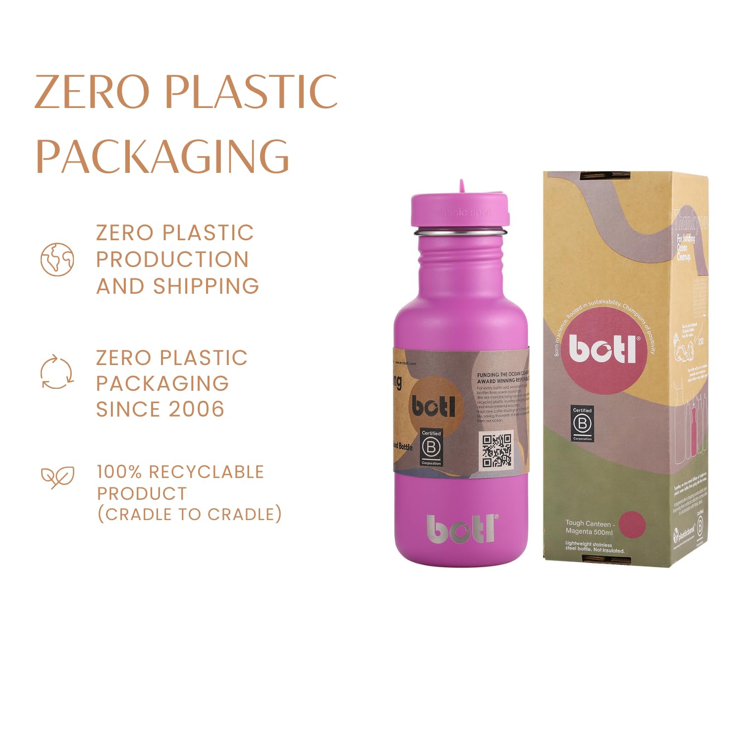 Borraccia termica in acciaio inox con coperchio, 500 ml, motivo floreale rosa