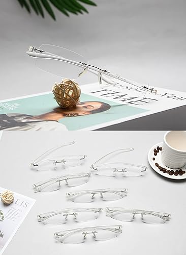 Miniatura 5 de LUR Gafas de lectura 7 unidades lectores sin montura de lente pequeña (brazo transparente)