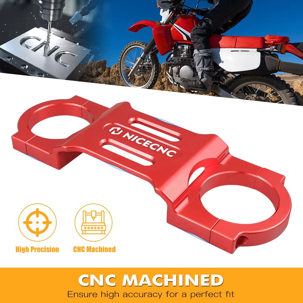 NICECNC Red Engine Alternator Cover&Fork Stabilizer Bracket Kit Compatible with Honda XR650L 1993-2024