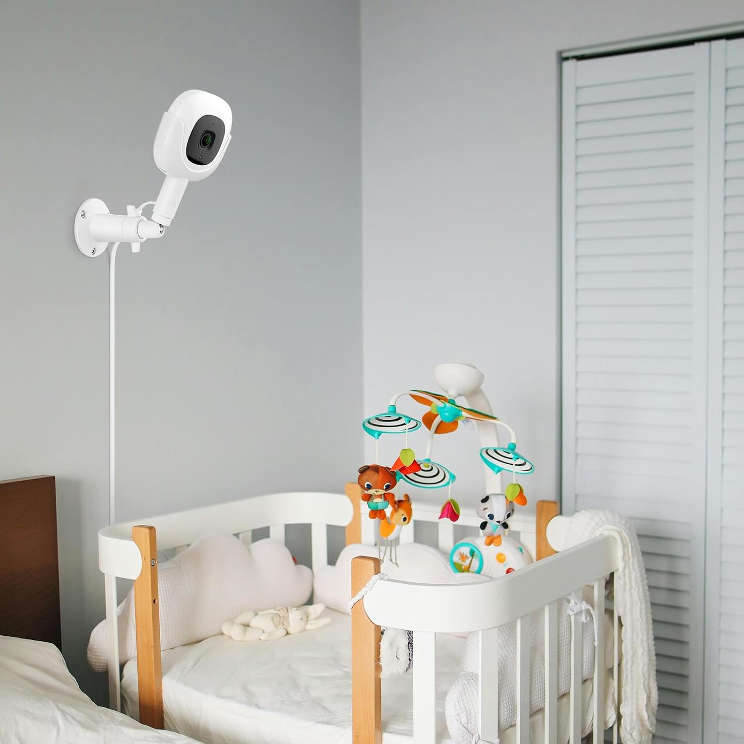 Didalo Wall Mount for Nanit Pro Baby Monitor, Adjustable Baby Monitor Charger Mount with Type-C Charging Port and 10FT Power Cable, Prevent Nanit Pro Cam from Falling Off (Camera not Included)